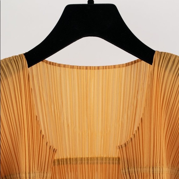 SOLD Pleats Please Issey Miyake Gold Fringe Cardigan - Picture 3 of 5